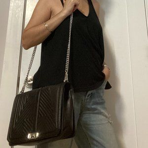 Chevron Quilted Jumbo Love Crossbody